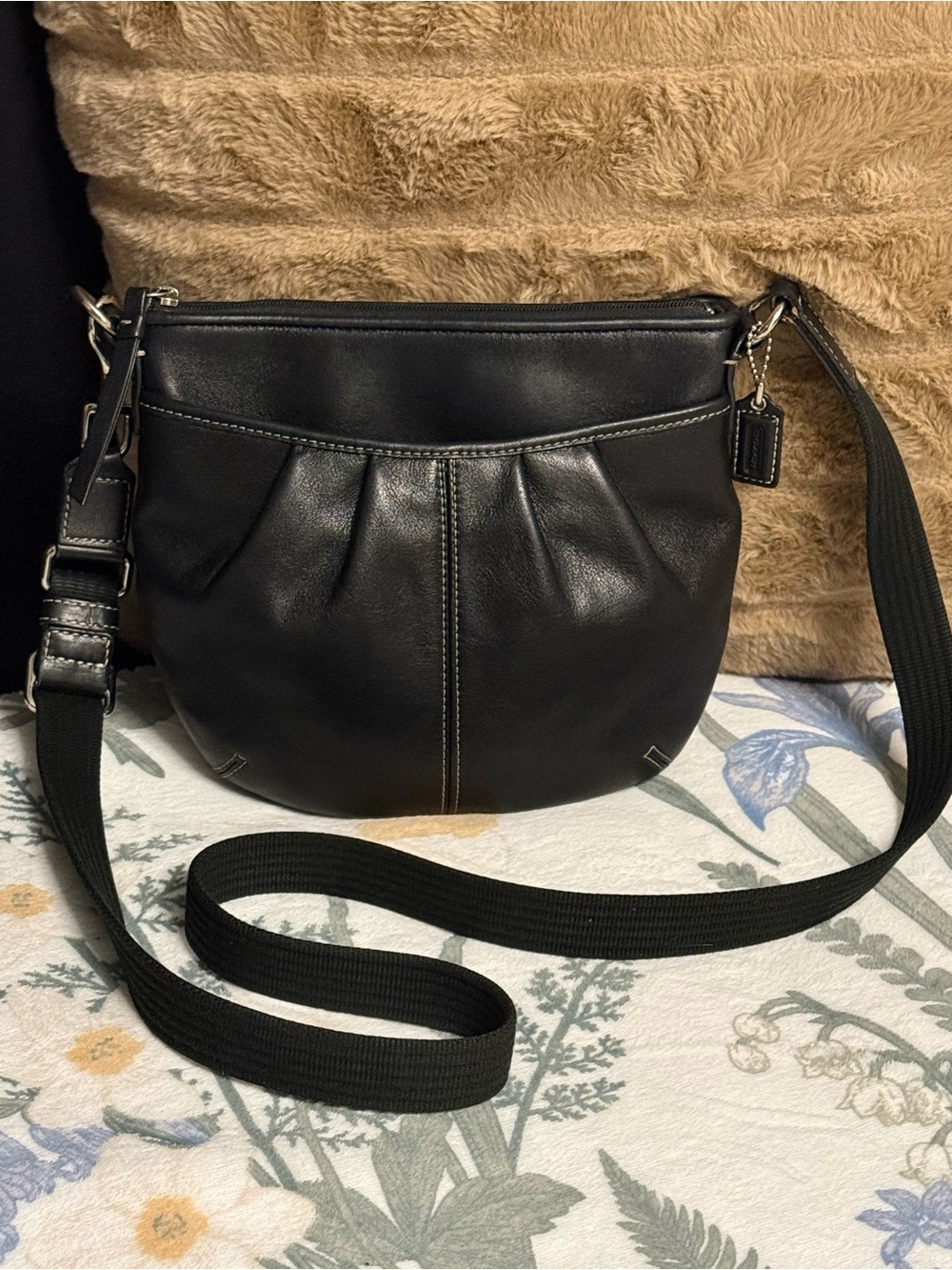 ✨Coach Vintage Soho Black Leather Pleated Hobo Crossbody Bag